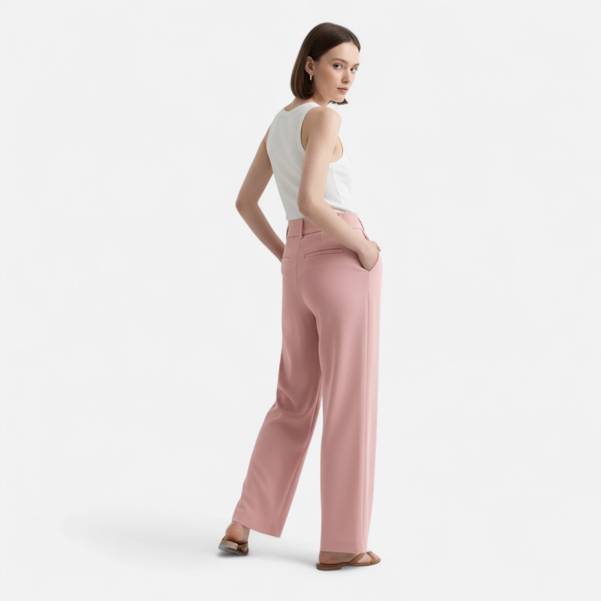 Larnor | Damen High-Waist Hose mit weitem Bein – Elegante Linienführung