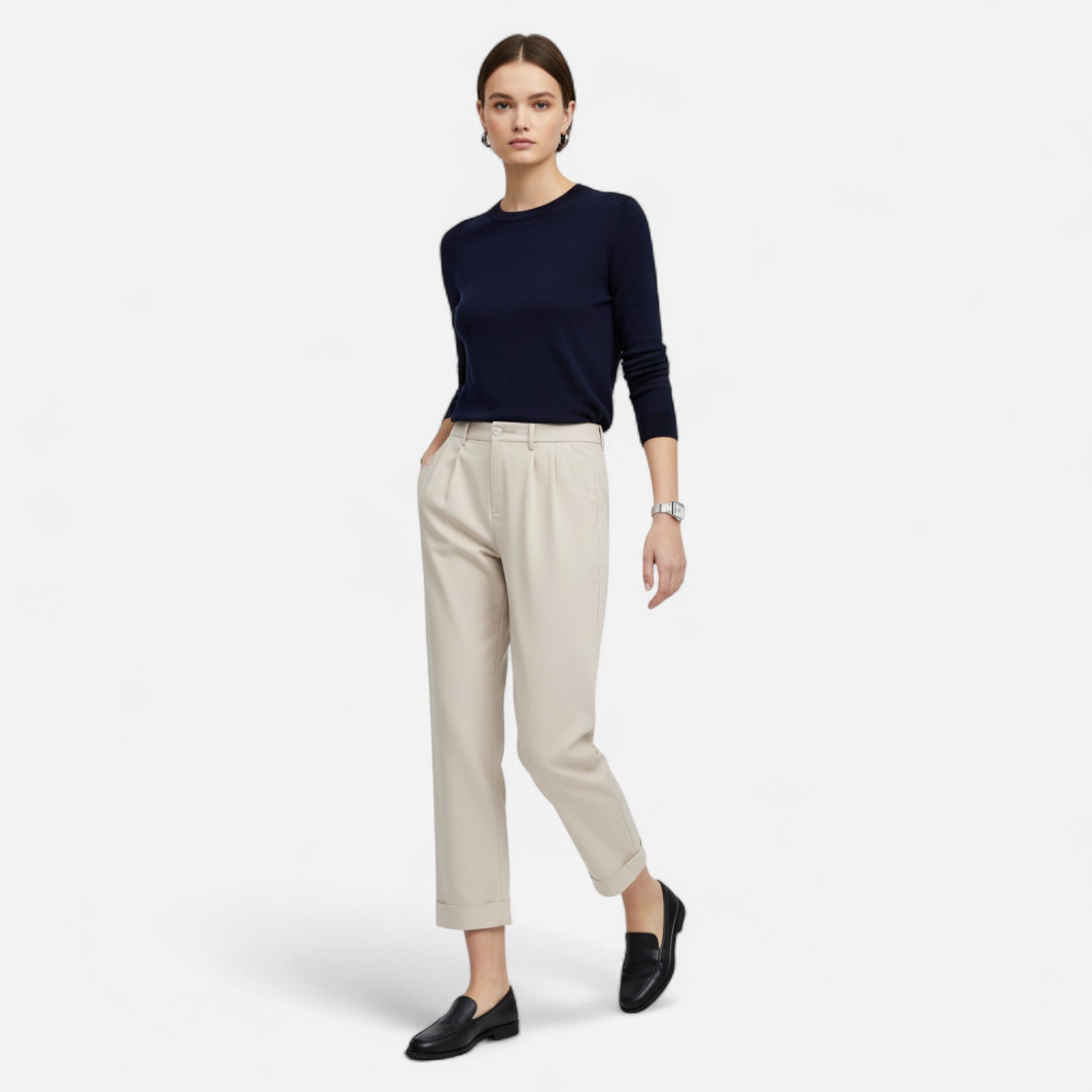 Larnor | Damen High-Waist Stoffhose – Zeitlose Silhouette