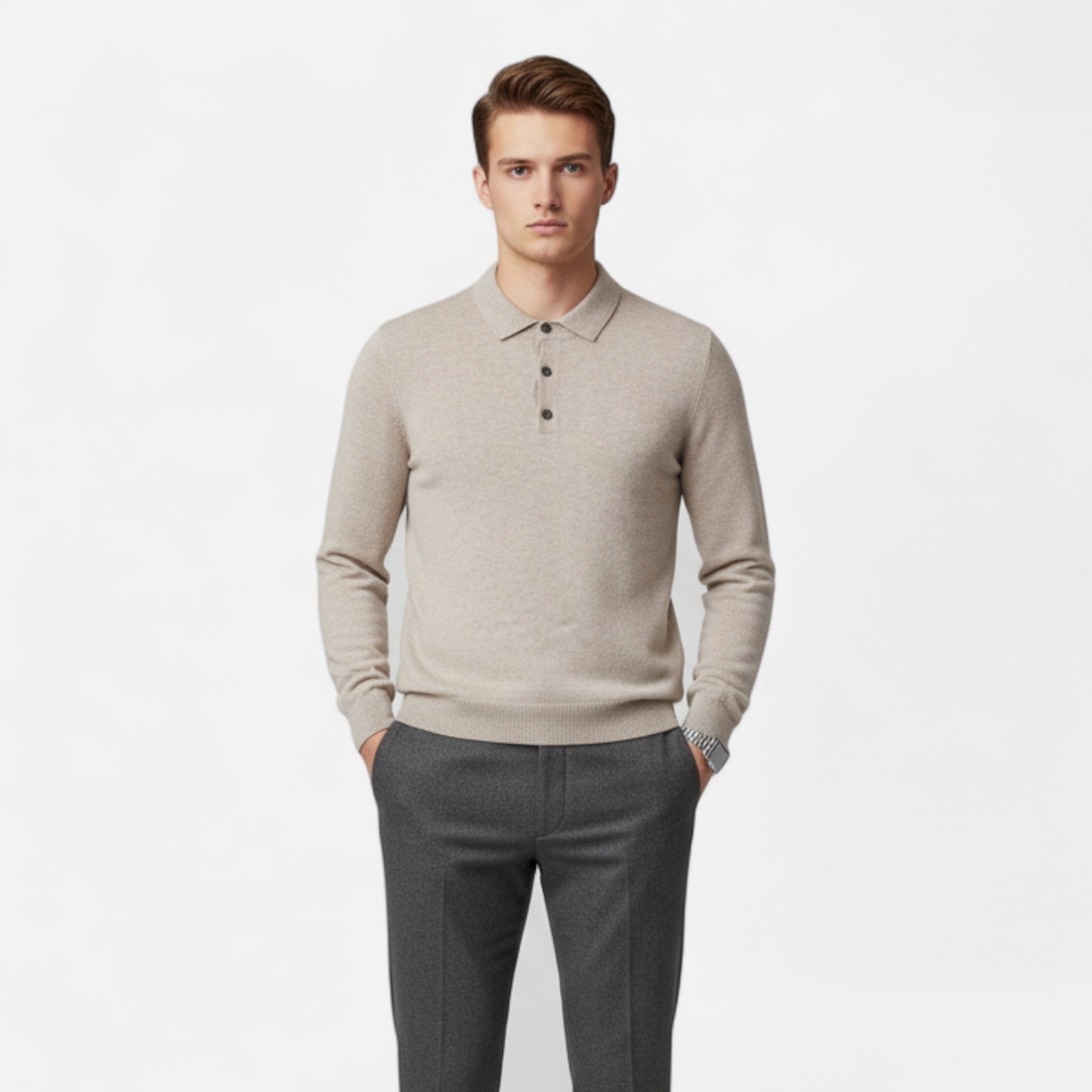 Larnor | Herren Kaschmir Polo Pullover Elegante Tradition