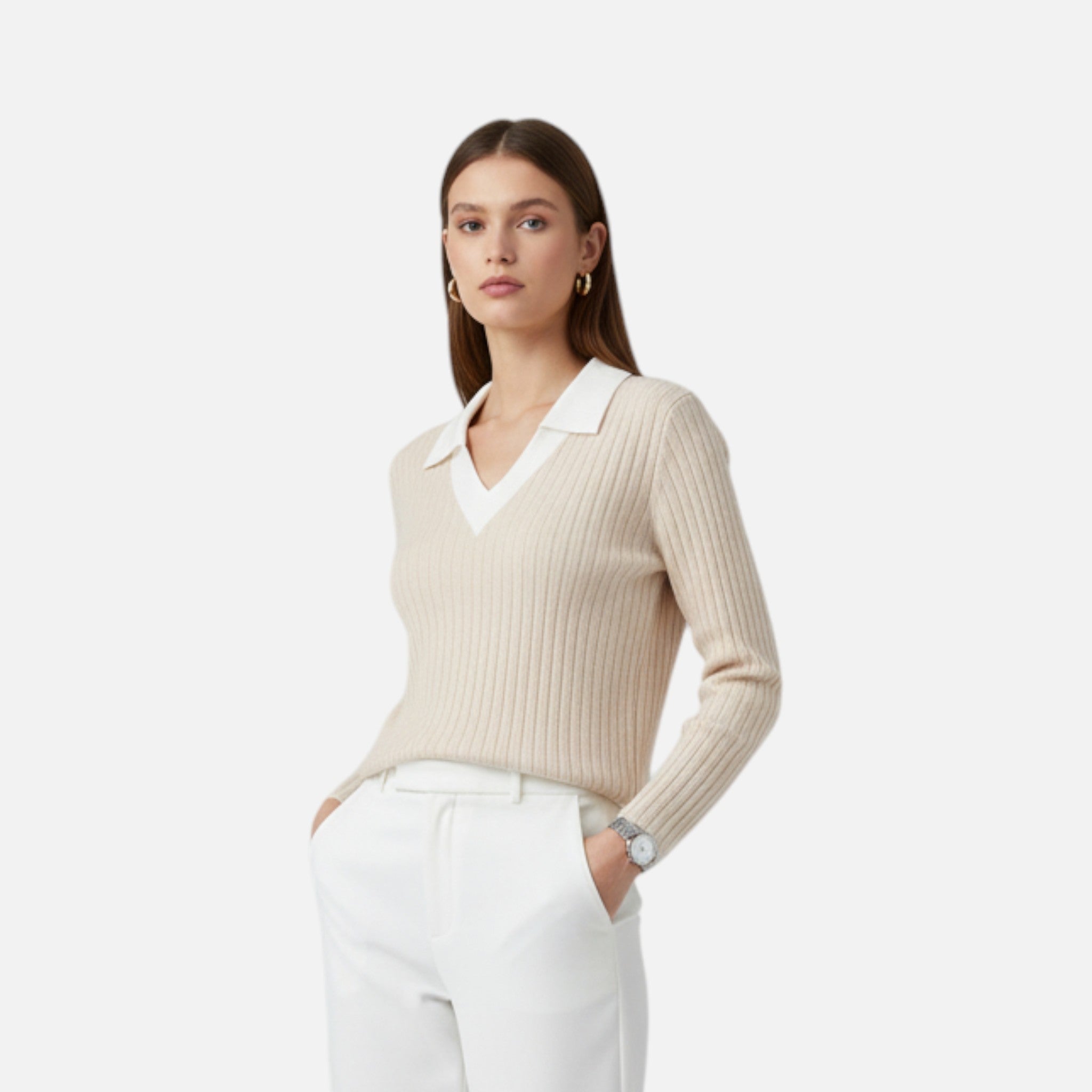 Larnor | Damen Woll-Poloshirt – Zeitlose Slim-Fit Eleganz
