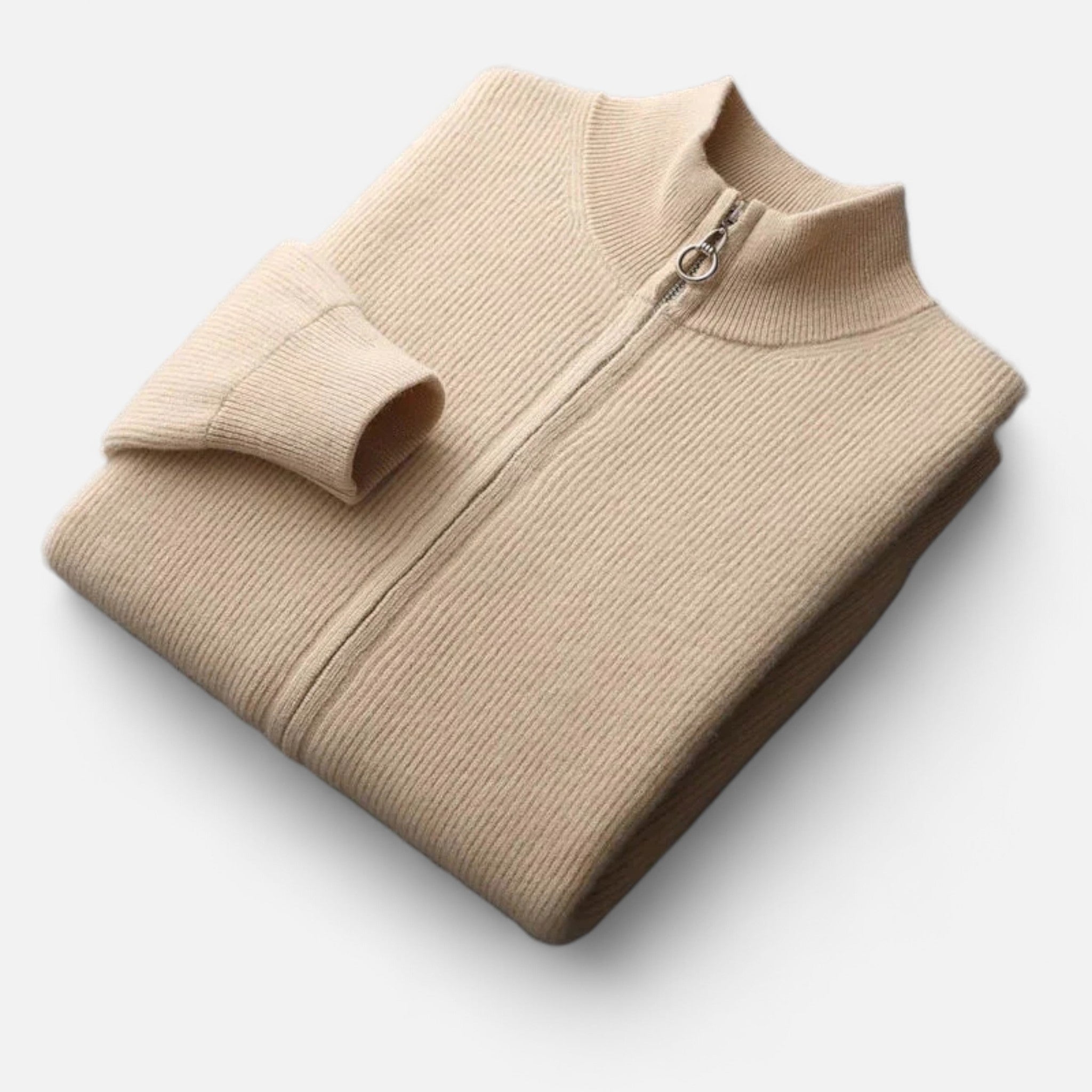 Larnor | Herren Merinowoll Zip-Pullover Klassische Eleganz