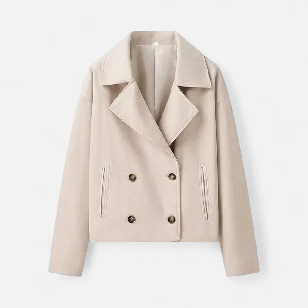 Larnor | Damen Kurzer Doppelreiher-Trenchcoat – Kultivierte Modernität
