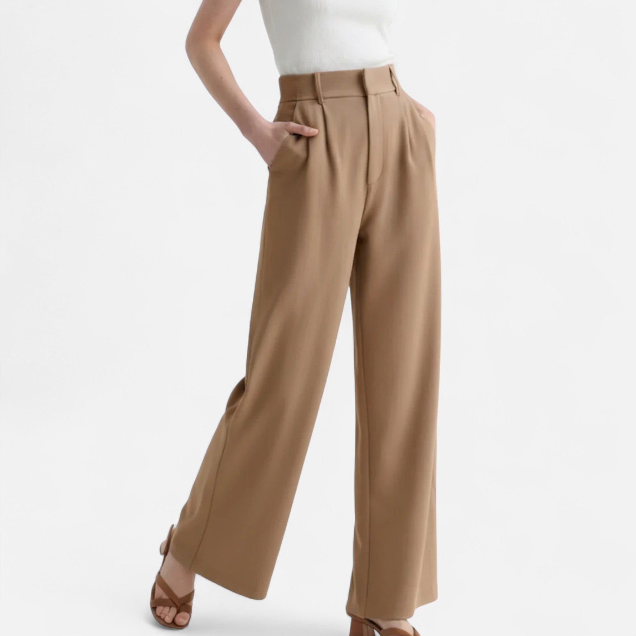 Larnor | Damen High-Waist Hose mit weitem Bein – Elegante Linienführung