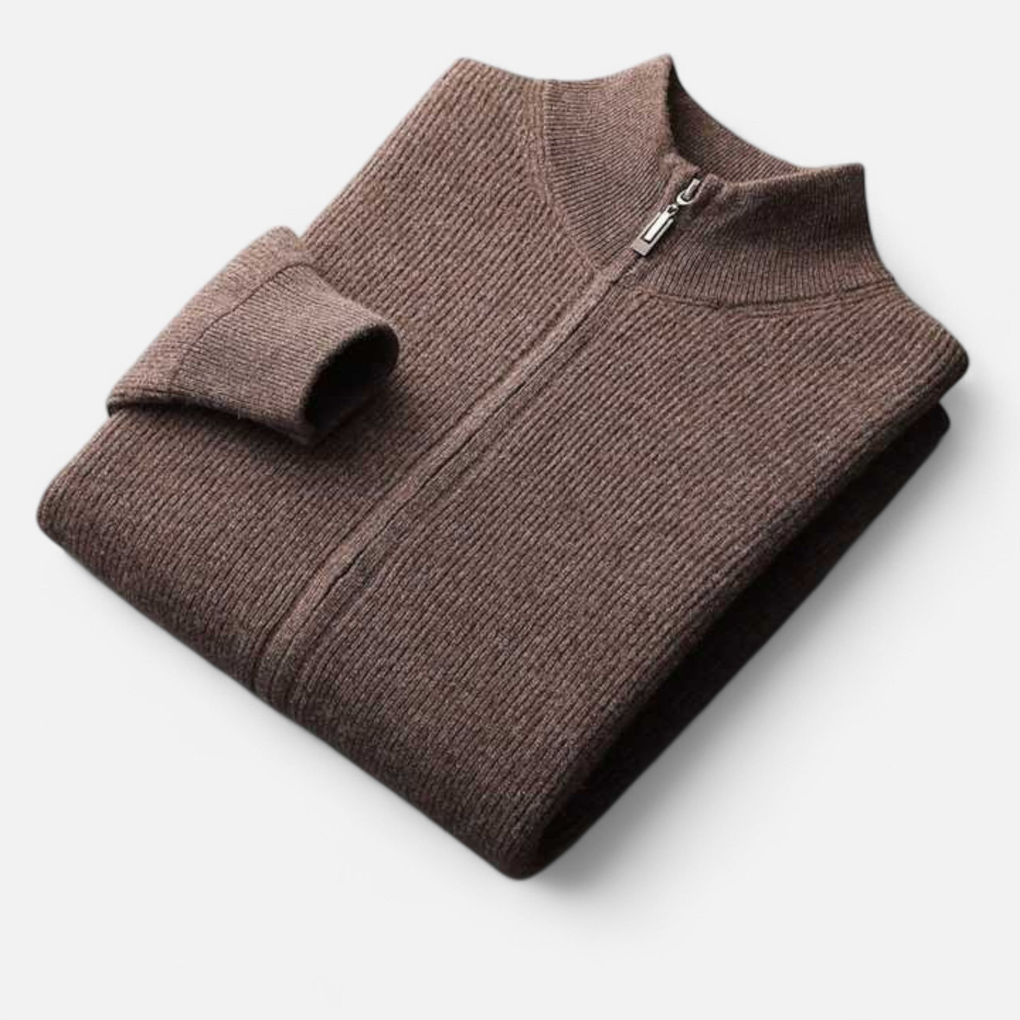 Larnor | Herren Merinowoll Zip-Pullover Klassische Eleganz