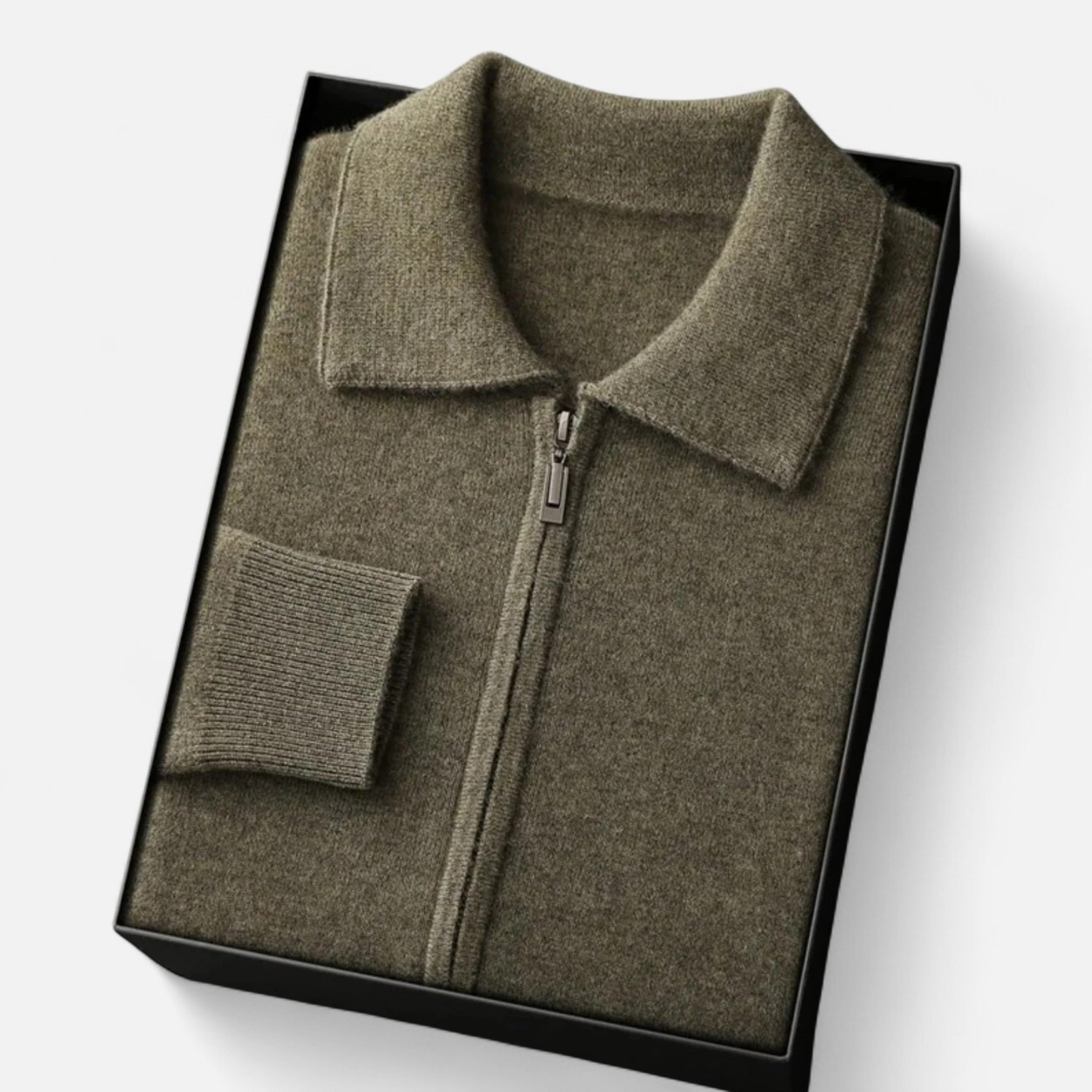 Larnor | Herren Strick Polo Cardigan Klassische Eleganz