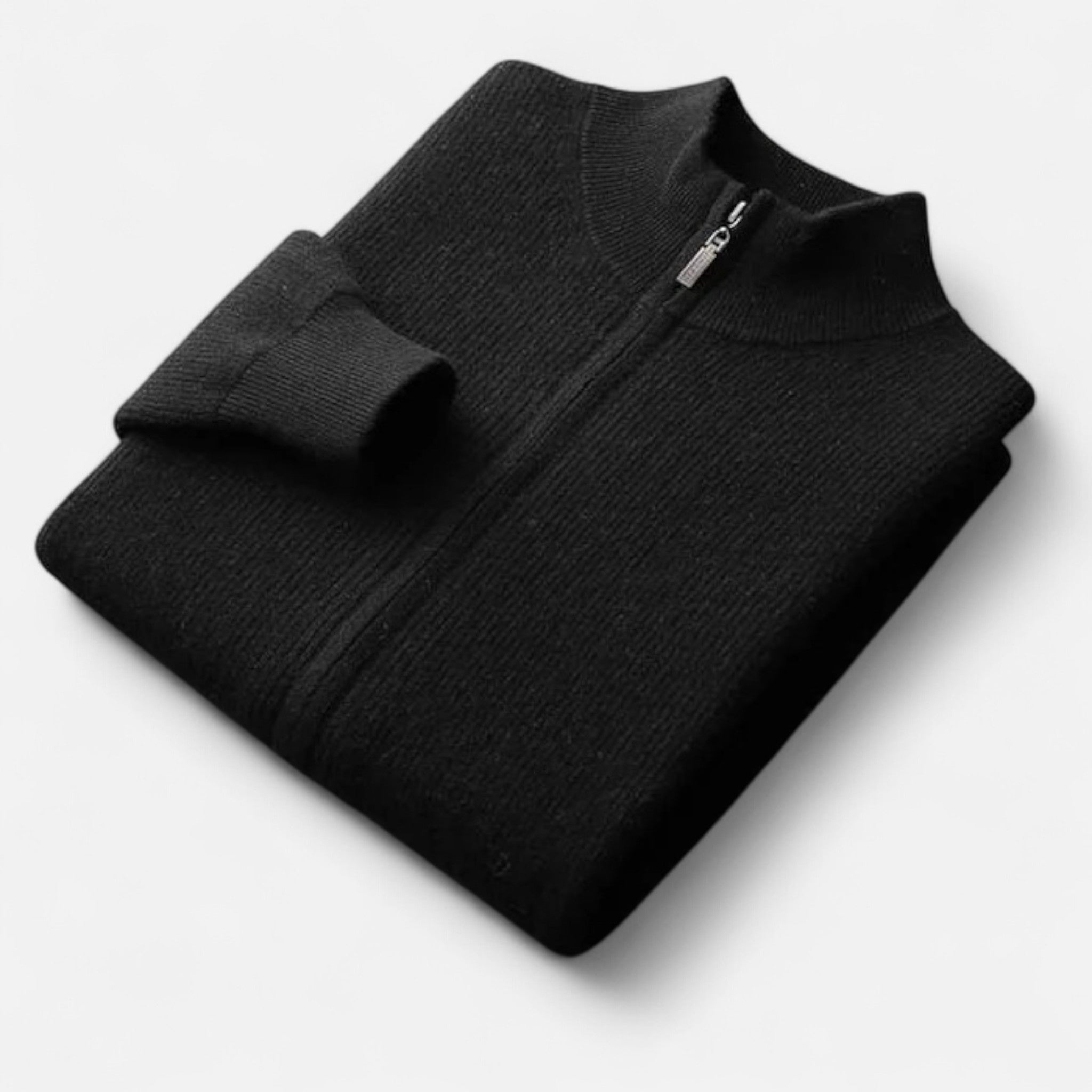 Larnor | Herren Merinowoll Zip-Pullover Klassische Eleganz