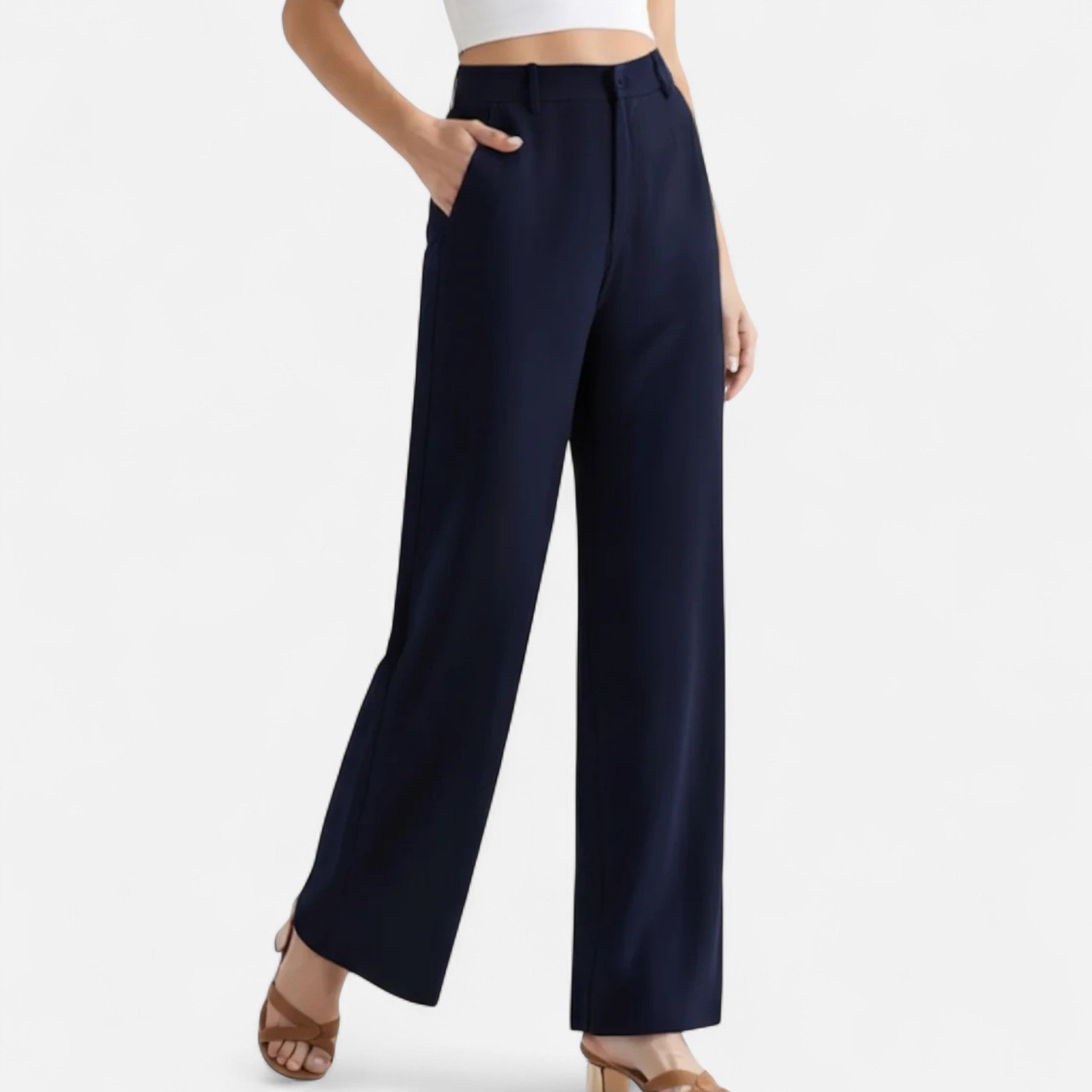 Larnor | Damen High-Waist Hose mit weitem Bein – Elegante Linienführung