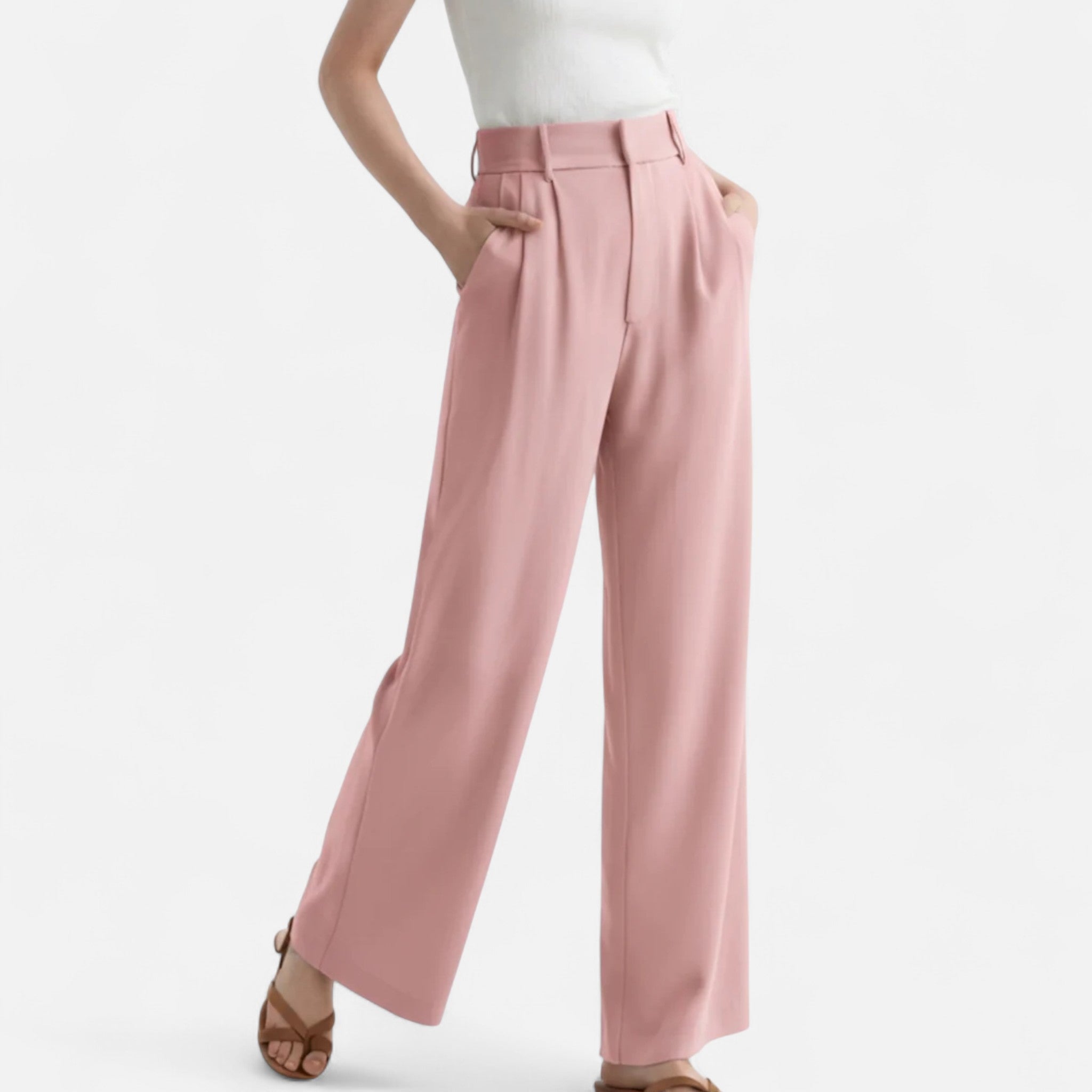 Larnor | Damen High-Waist Hose mit weitem Bein – Elegante Linienführung